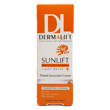 کرم ضد آفتاب رنگی بژ روشن مخصوص پوست چرب +spf50 سانلیفت درمالیفت Dermalift Sunlift